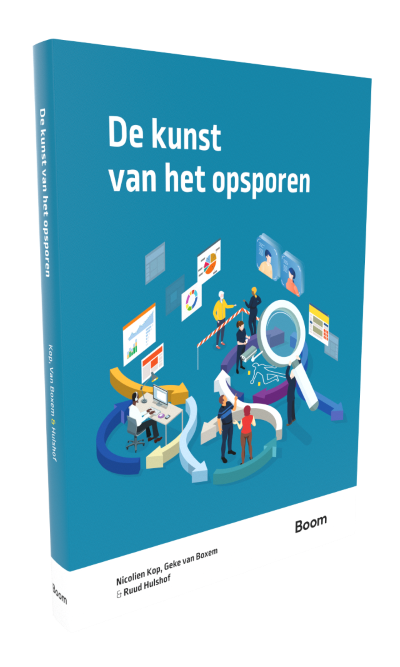 Voorkant cover boek De Kunst van het opsporen - Nicolien Kop, Geke van Boxem, Ruud Hulshof